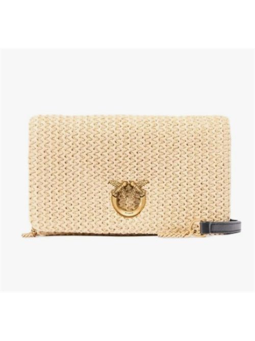 CLICK SOFT HORIZONTAL MINI PINKO | 106023.A391C24Q RAFIA/NERO-ANT. GOLD